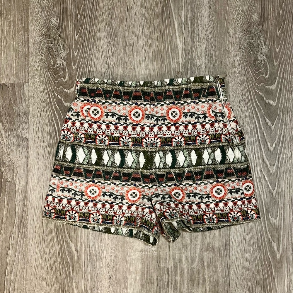 Zara High Waist Shorts - Aztec Print